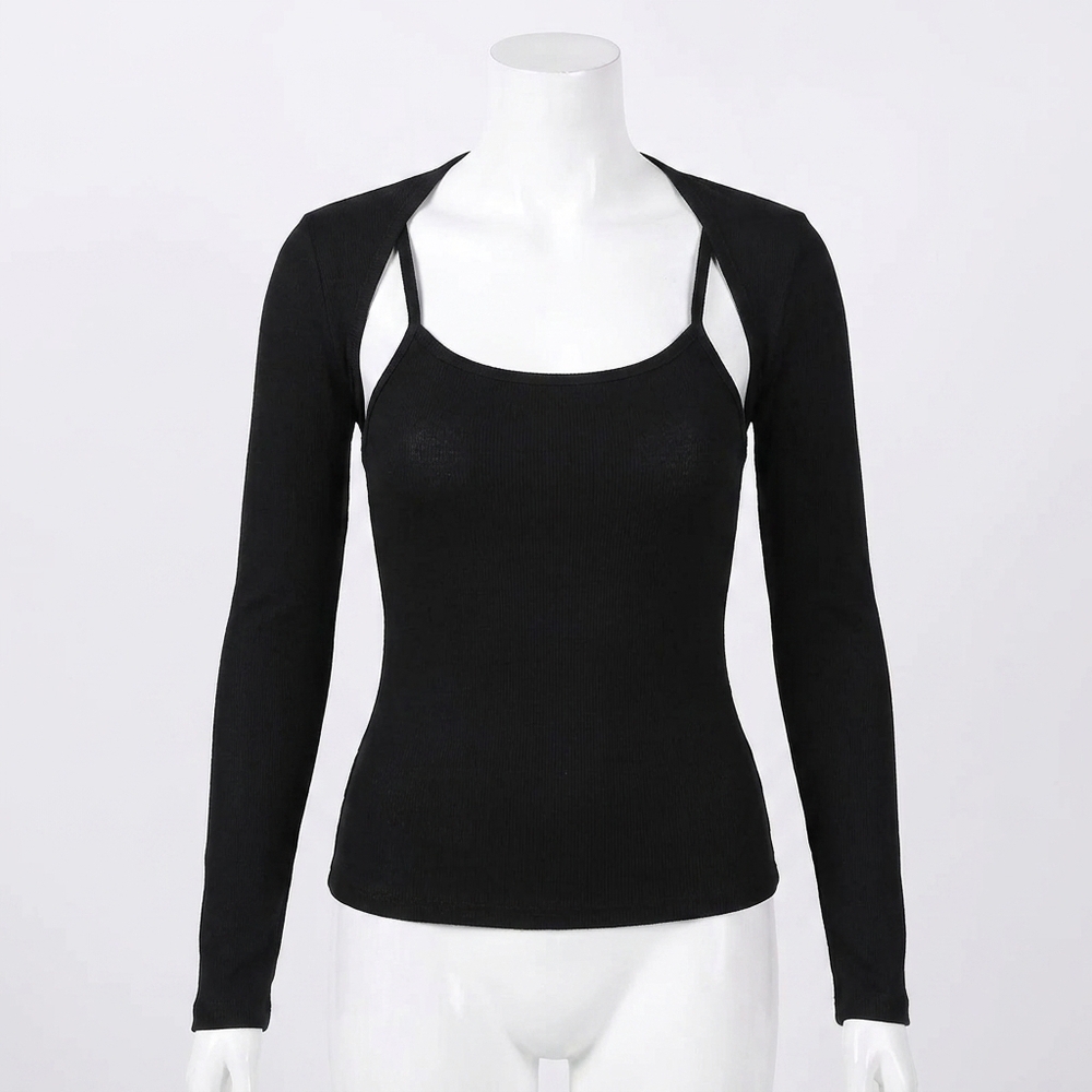 NEW NIA two-piece ballet twin set in black
